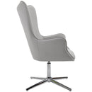 PU Leather Tufted Swivel Accent Chair Grey