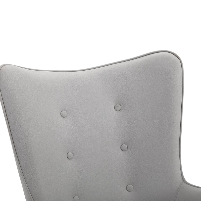 PU Leather Tufted Swivel Accent Chair Grey