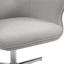 PU Leather Tufted Swivel Accent Chair Grey