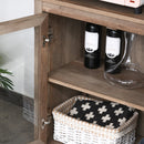 MDF Multifunctional 5-Tier Display Storage Cabinet Bookcase with Adjustable Shelves for Kitchen, Living Room - Brown