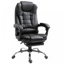 Office Chair Executive Leather High Back Swivel Computer Gaming Racing Chair W/Retractable Footrest-Black