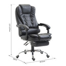 Office Chair Executive Leather High Back Swivel Computer Gaming Racing Chair W/Retractable Footrest-Black