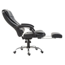 Office Chair Executive Leather High Back Swivel Computer Gaming Racing Chair W/Retractable Footrest-Black