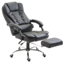 Office Chair Executive Leather High Back Swivel Computer Gaming Racing Chair W/Retractable Footrest-Black