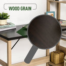 Rectangle Desk with 3-Tier Book Shelf Wide Display Table for Home Study, Office, Black Wood Grain