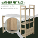 Rectangle Desk with 3-Tier Book Shelf Wide Display Table for Home Study, Office, White Wood Grain