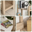 Rectangle Desk with 3-Tier Book Shelf Wide Display Table for Home Study, Office, White Wood Grain