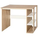 HOMCOM Wood Effect Office Desk - Brown & White