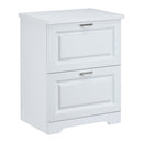 Modern Filing Cabinet with 2 Drawers, Handle, Printer Table, Vertical File Cabinets, for Home, Office - White