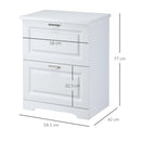 Modern Filing Cabinet with 2 Drawers, Handle, Printer Table, Vertical File Cabinets, for Home, Office - White