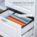 Modern Filing Cabinet with 2 Drawers, Handle, Printer Table, Vertical File Cabinets, for Home, Office - White