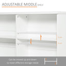 Contemporary 2-Tier Low Bookcase, Wooden 4 Cube Shelving Display Storage Unit Office Living Room Furniture With Adjustable Shelf, White 4-Cube Shelf For