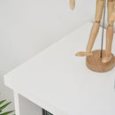 Contemporary 2-Tier Low Bookcase, Wooden 4 Cube Shelving Display Storage Unit Office Living Room Furniture With Adjustable Shelf, White 4-Cube Shelf For