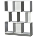 3-Tier Wooden Bookcase, Display Shelf Freestanding Decorative Storage Shelving, Home Office Grey and White Shelves Decor