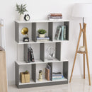 3-Tier Wooden Bookcase, Display Shelf Freestanding Decorative Storage Shelving, Home Office Grey and White Shelves Decor