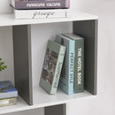 3-Tier Wooden Bookcase, Display Shelf Freestanding Decorative Storage Shelving, Home Office Grey and White Shelves Decor