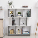 3-Tier Wooden Bookcase, Display Shelf Freestanding Decorative Storage Shelving, Home Office Grey and White Shelves Decor