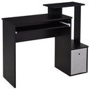 Computer Desk with Sliding Keyboard Tray Storage Drawer Shelf Home Office Workstation Black