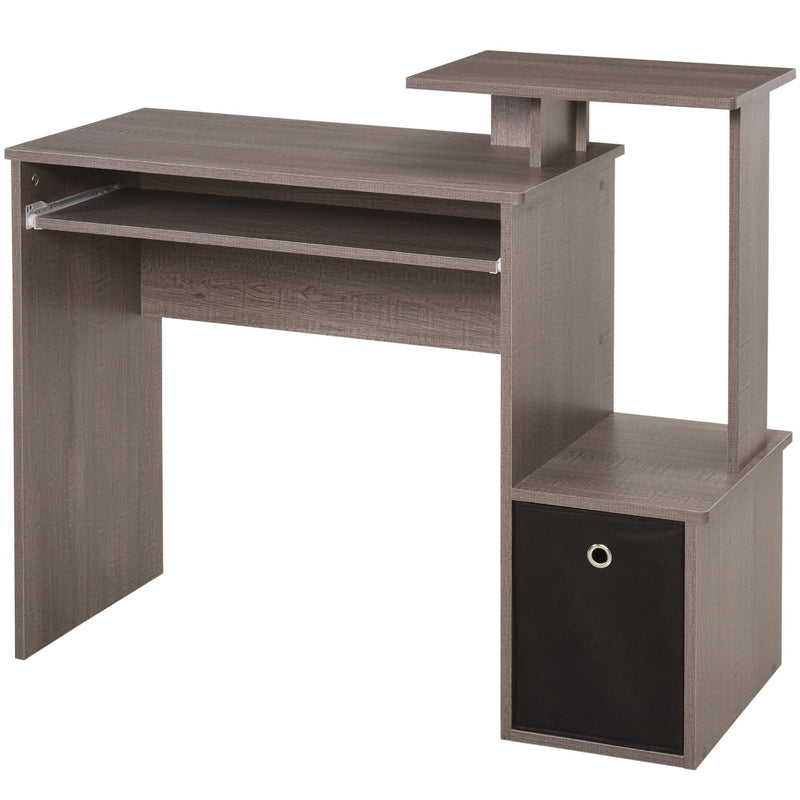 Grey desk with keyboard tray deals