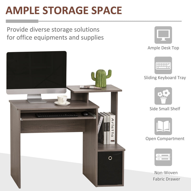 Small desk on sale with printer storage