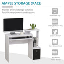 Computer Desk With Sliding Keyboard Tray Storage Drawer Shelf Home Office Workstation White
