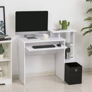 Computer Desk With Sliding Keyboard Tray Storage Drawer Shelf Home Office Workstation White