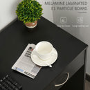 Computer Desk Study Standing Writing Table Workstation with Storage Shelf & Drawer, Black Drawer for Home Office