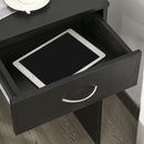 Computer Desk Study Standing Writing Table Workstation with Storage Shelf & Drawer, Black Drawer for Home Office