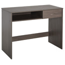 Computer Desk Study Standing Writing Table Workstation with Storage Shelf & Drawer, Grey Drawer for Home Office