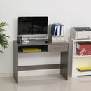 Computer Desk Study Standing Writing Table Workstation with Storage Shelf & Drawer, Grey Drawer for Home Office