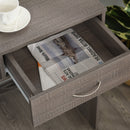 Computer Desk Study Standing Writing Table Workstation with Storage Shelf & Drawer, Grey Drawer for Home Office