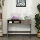 Computer Desk Study Standing Writing Table Workstation with Storage Shelf & Drawer, Grey Drawer for Home Office