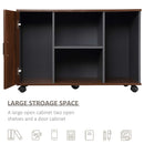 File Cabinet with Rolling Wheels for Legal Letter Sized Files Printer Stand with Wooden Documents Storage Chest for Home Office Modern Mobile