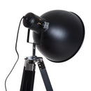 HOMCOM Retro Tripod Floor Lamp Height Adjustable Studio Dome Shade Light Wooden Legs-Black/Gold