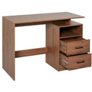 Compact Desk with Shelf, Drawer Writing Table for Home Study, Office - Walnut Wood Colour