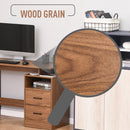 Compact Desk with Shelf, Drawer Writing Table for Home Study, Office - Walnut Wood Colour