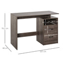 Compact Computer Desk with Shelf, Drawer Writing Table for Home Study, Office - Grey Wood Colour