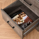 Compact Computer Desk with Shelf, Drawer Writing Table for Home Study, Office - Grey Wood Colour