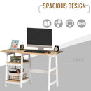 Compact Computer Desk with Shelf Writing Table Workstation for Home Office, Study, Natural Wood Color w/ Office