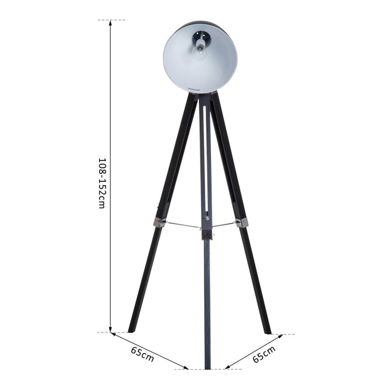 HOMCOM Retro Tripod Floor Lamp-White  |
