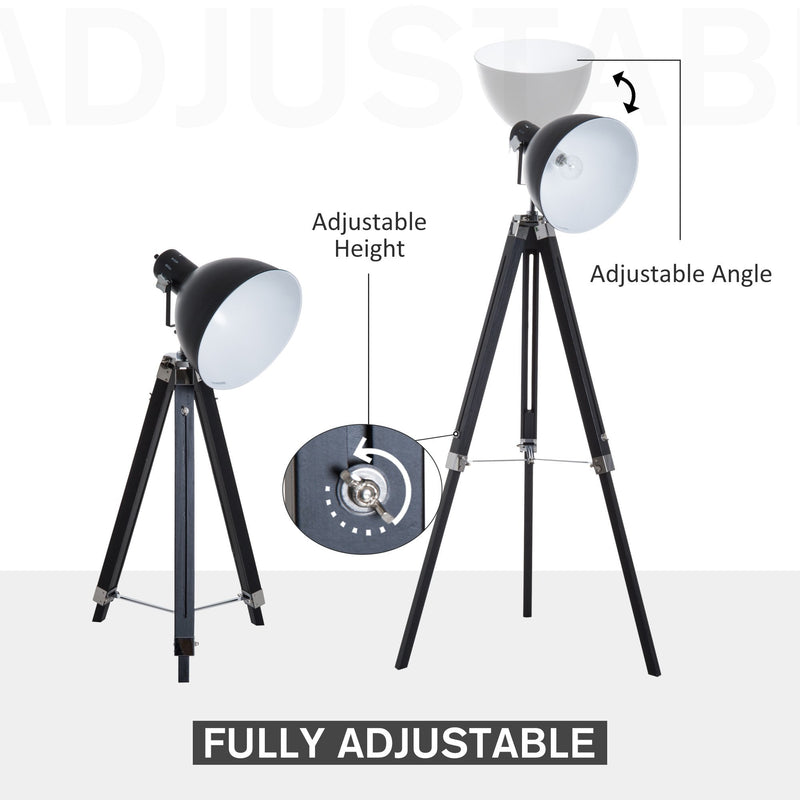 HOMCOM Retro Tripod Floor Lamp-White  |