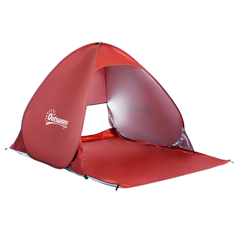 Outsunny Pop-up Portable Beach Tent - Red