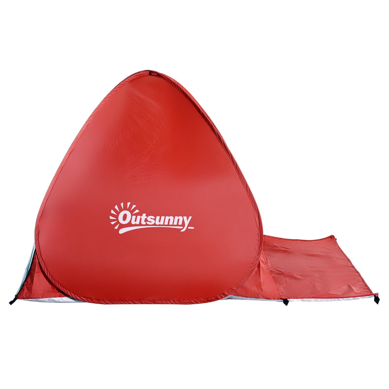 Outsunny Pop-up Portable Beach Tent - Red