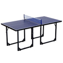 HOMCOM 6ft 182cm Mini Table Tennis Table Folding Ping Pong Table with - Blue