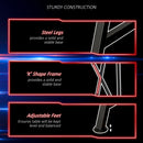 Racing Gaming Desk Carbon Fiber Style Computer Table with Elevated Monitor Shelf, Headphone Hook and Cup Holder, Black w/Elevated