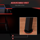 HOMCOM L-Shape Corner Gaming Desk Computer Table with Elevated Monitor Shelf Workstation, Black Red