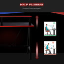 HOMCOM L-Shape Corner Gaming Desk Computer Table with Elevated Monitor Shelf Workstation, Black Red