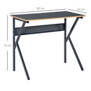 Home Office Computer Desk, Modern Simple Style Writing Table, PC Laptop Workstation with K-Shaped Legs for Study, Bedroom, Living Room, Navy Blue Desk Table w/
