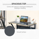 Home Office Computer Desk, Modern Simple Style Writing Table, PC Laptop Workstation with K-Shaped Legs for Study, Bedroom, Living Room, Navy Blue Desk Table w/