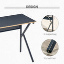 Home Office Computer Desk, Modern Simple Style Writing Table, PC Laptop Workstation with K-Shaped Legs for Study, Bedroom, Living Room, Navy Blue Desk Table w/